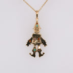 14k Multi-Gem Clown Pendant