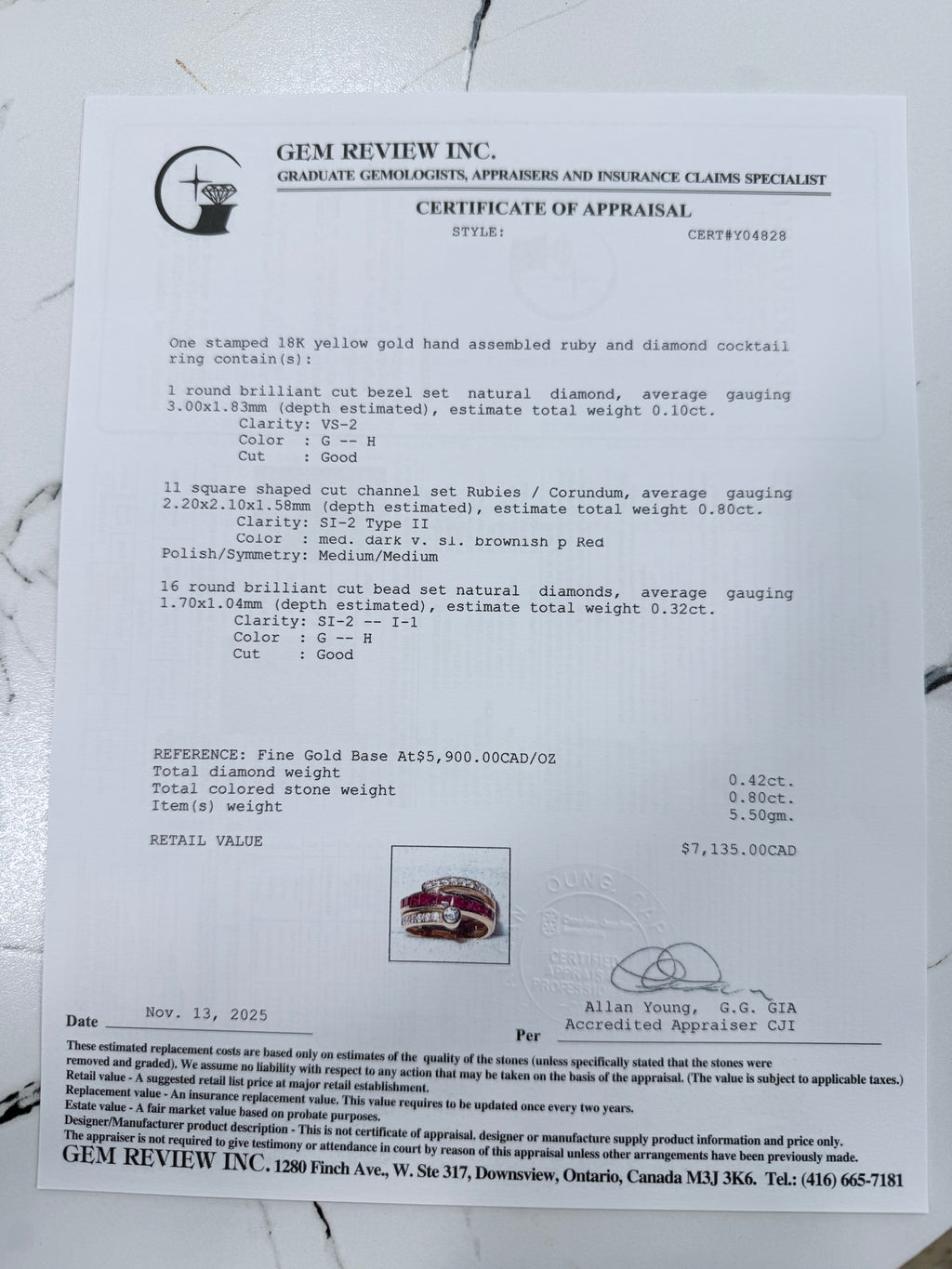 18k Ruby & Diamond Ring
