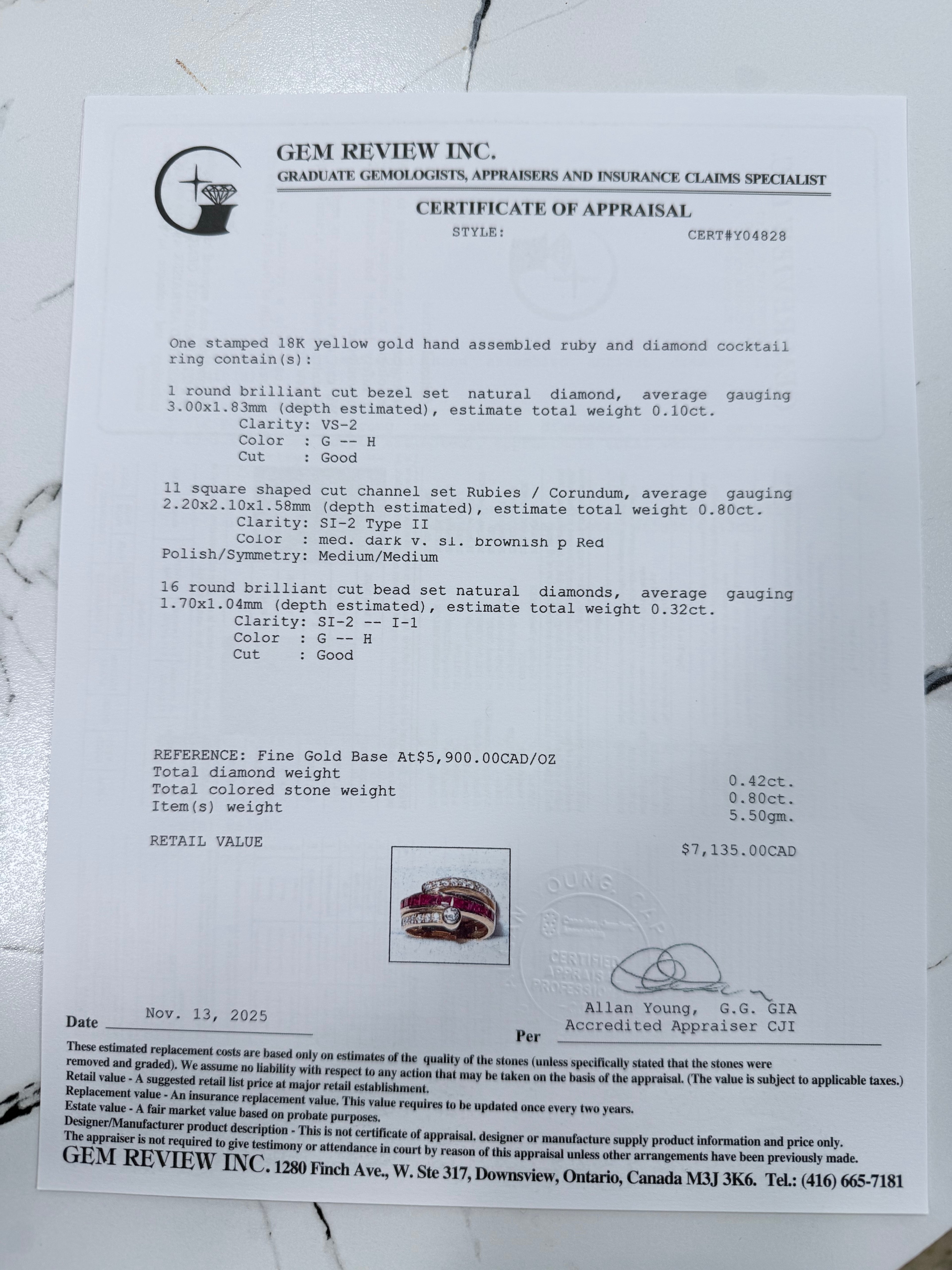 18k Ruby & Diamond Ring