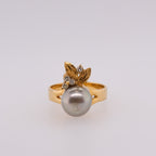 14k Tahitian Pearl & Diamond Ring