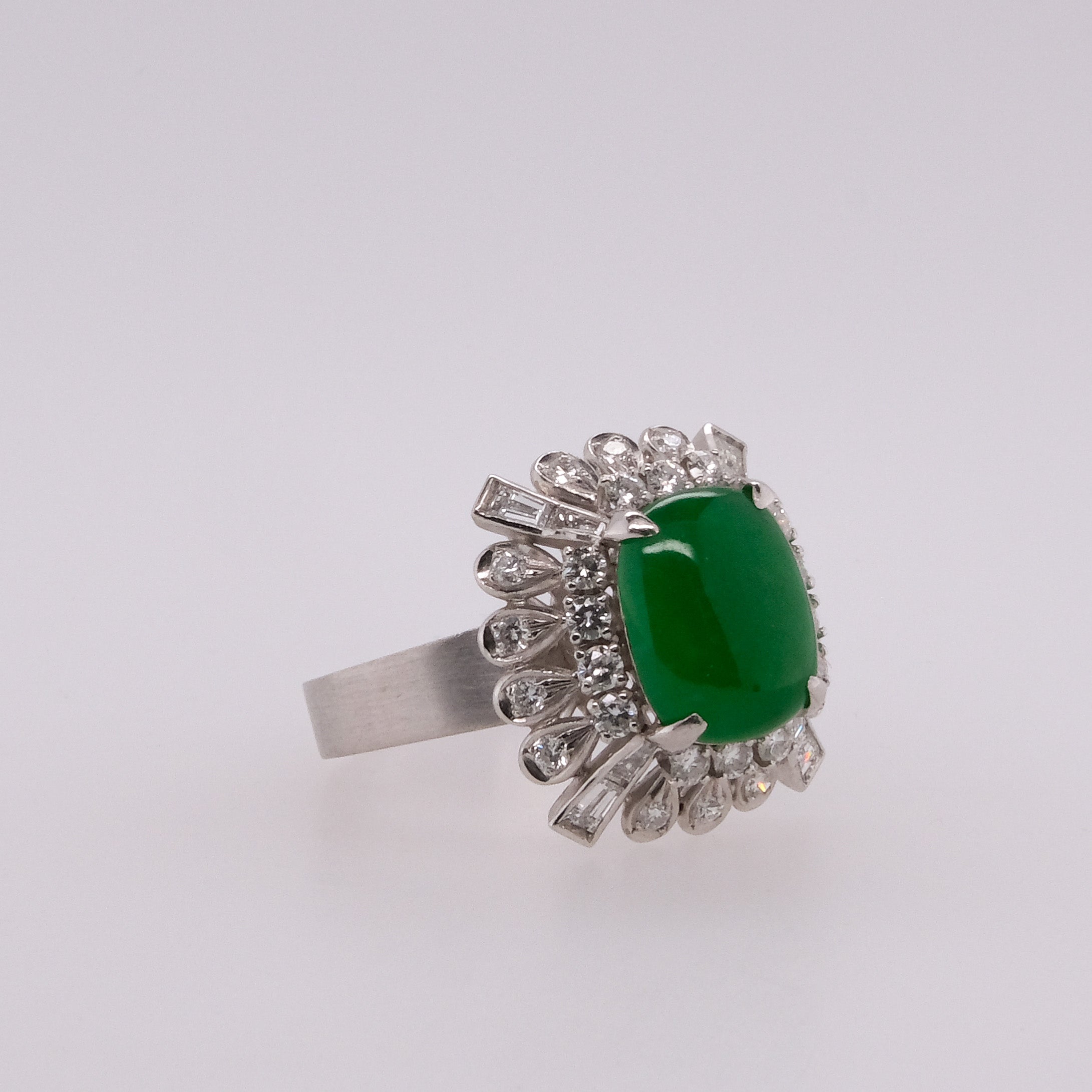 Platinum Jadeite & Diamond Ring