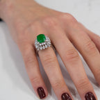 Platinum Jadeite & Diamond Ring