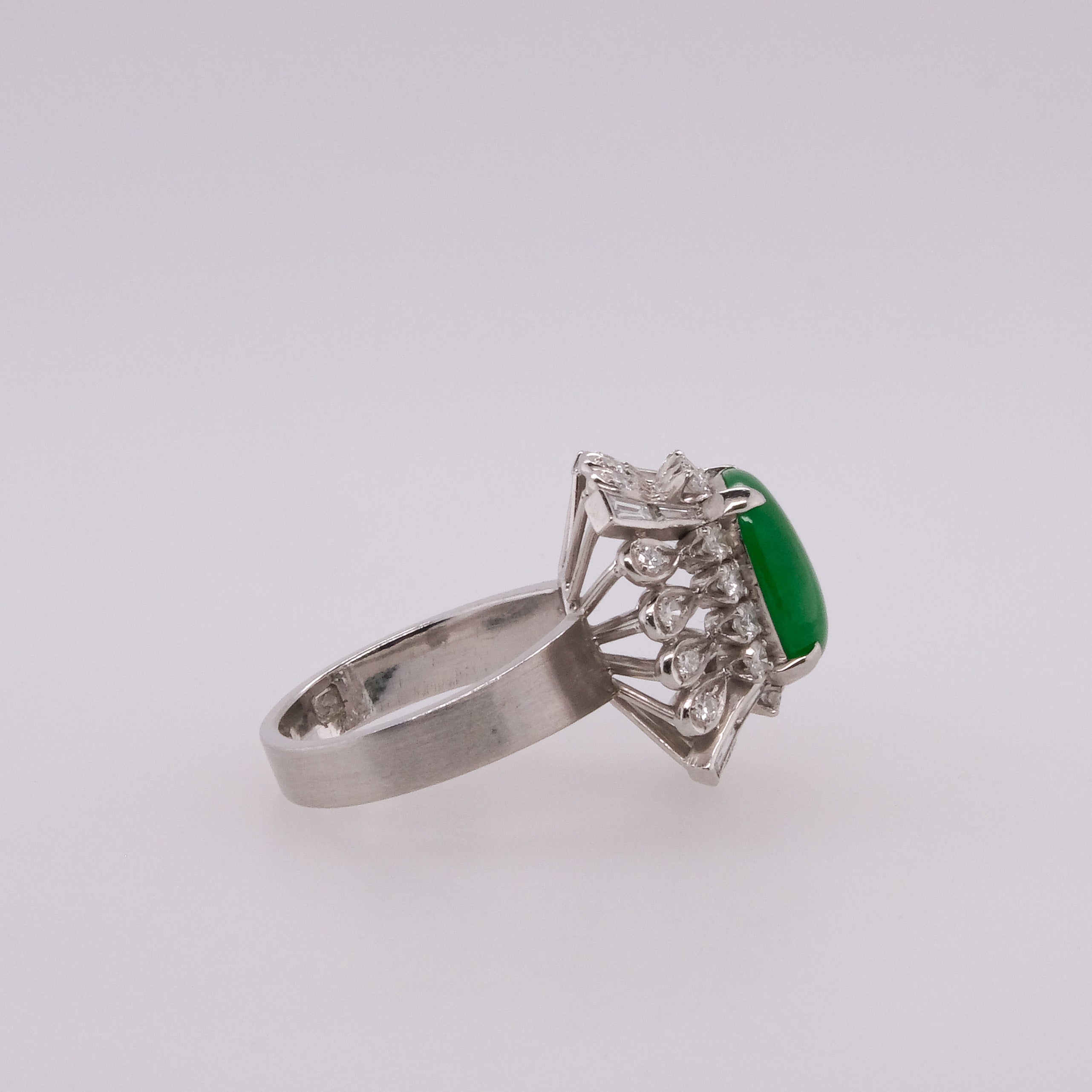 Platinum Jadeite & Diamond Ring