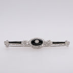 14k Onyx & Diamond Brooch