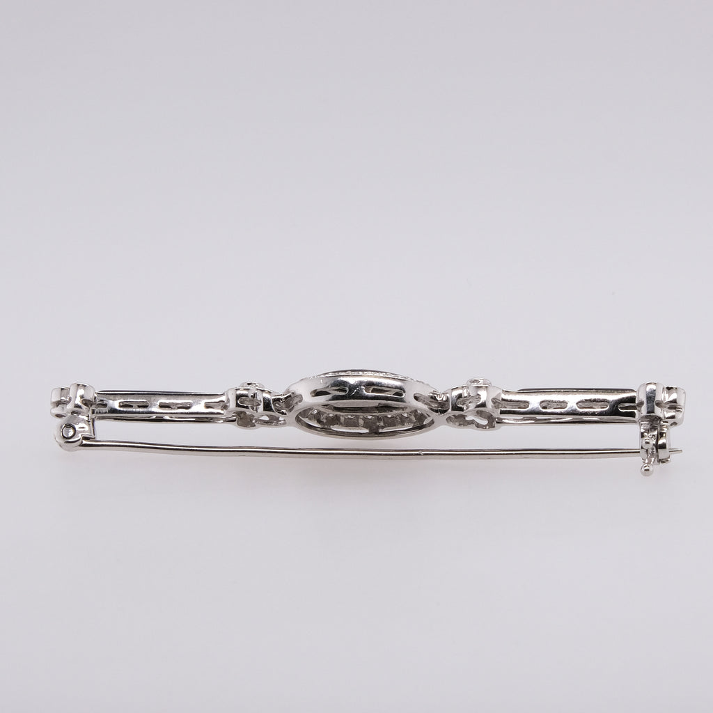 14k Onyx & Diamond Brooch