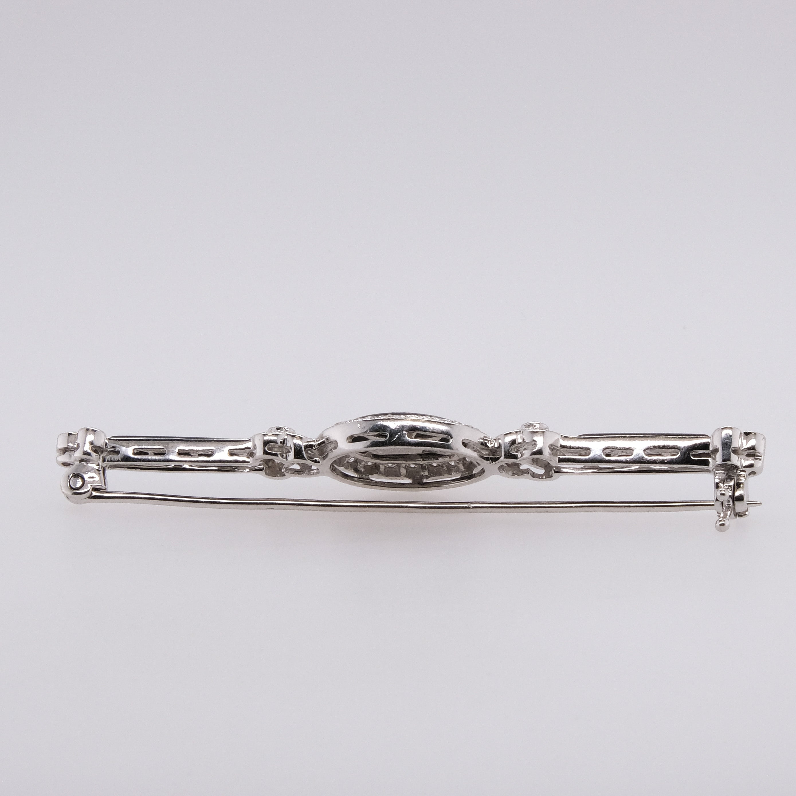 14k Onyx & Diamond Brooch
