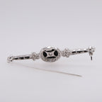 14k Onyx & Diamond Brooch