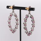 14k Victorian Garnet & Diamond Earrings
