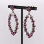 14k Victorian Garnet & Diamond Earrings