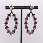 14k Victorian Garnet & Diamond Earrings