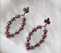 14k Victorian Garnet & Diamond Earrings