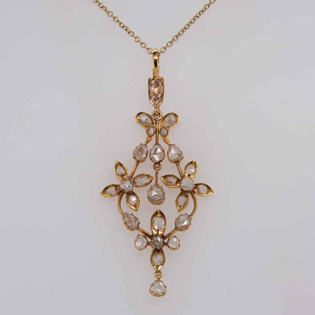 18k Victorian Diamond Pendant