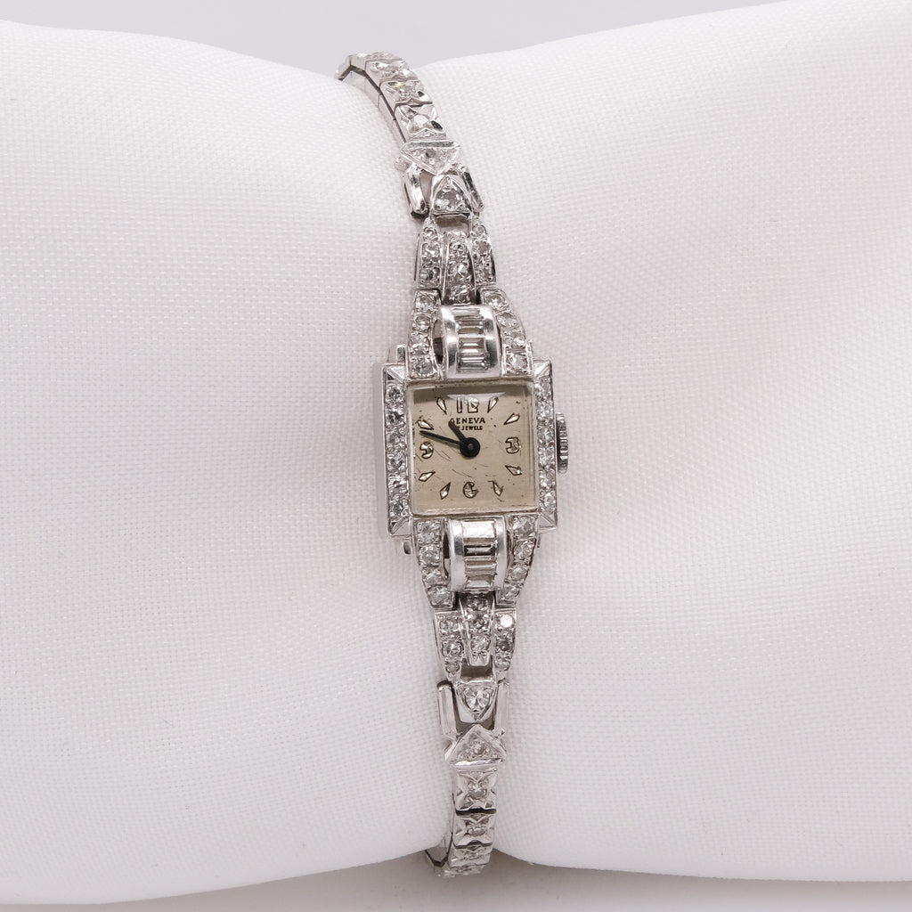 Platinum Geneva 17 Jewels Swiss Watch