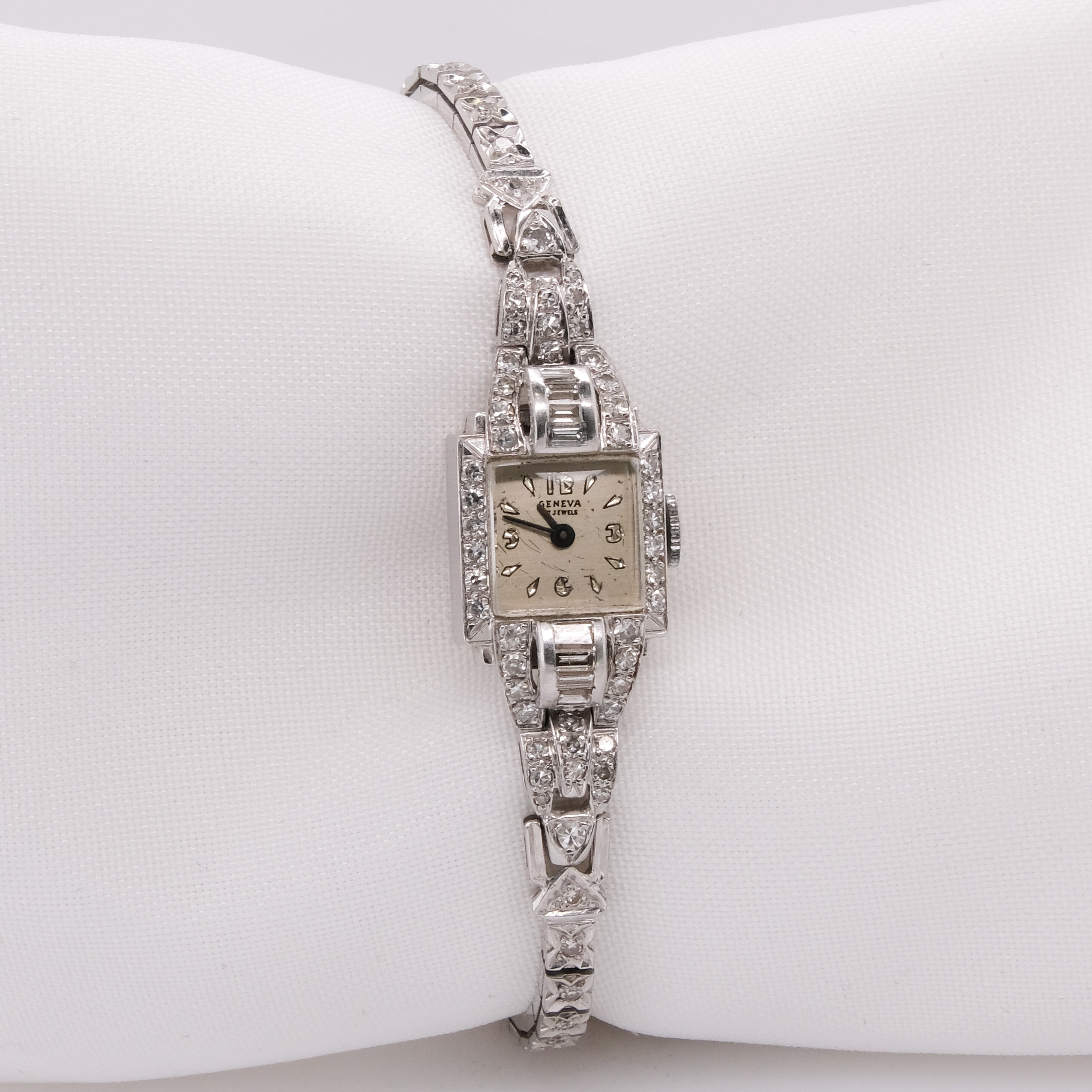Platinum Geneva 17 Jewels Swiss Watch