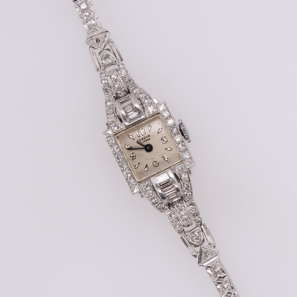 Platinum Geneva 17 Jewels Swiss Watch