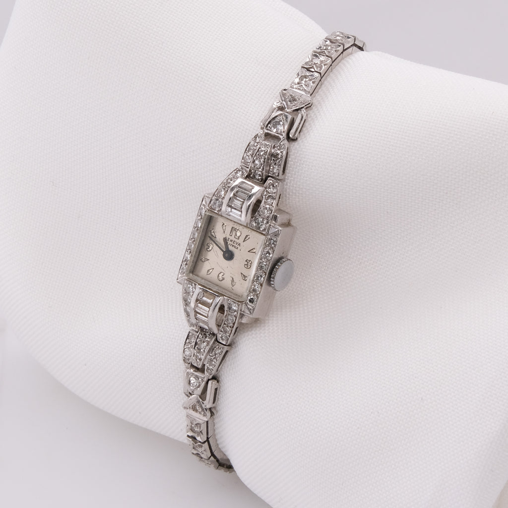 Platinum Geneva 17 Jewels Swiss Watch