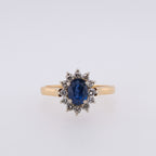 18k Blue Sapphire & Diamond Ring