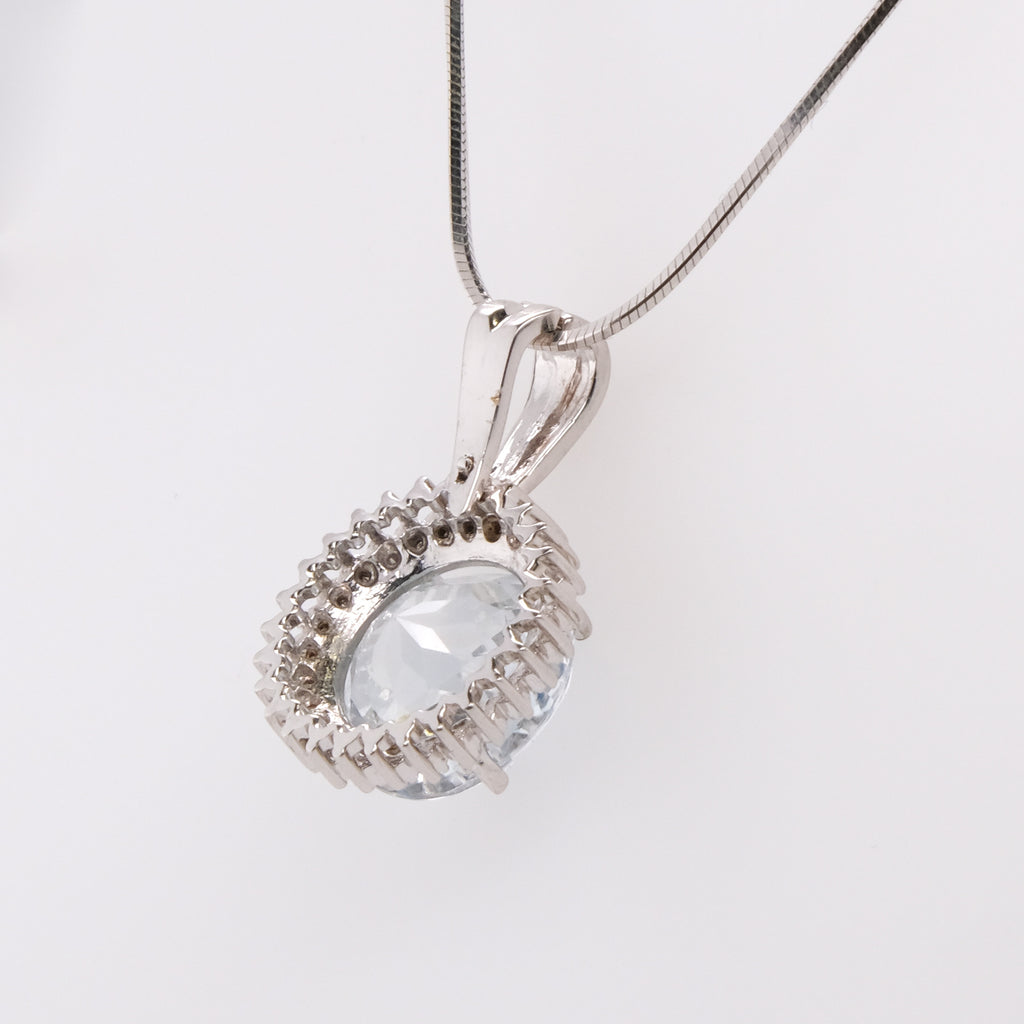 14k Blue Topaz Pendant