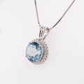 14k Blue Topaz Pendant