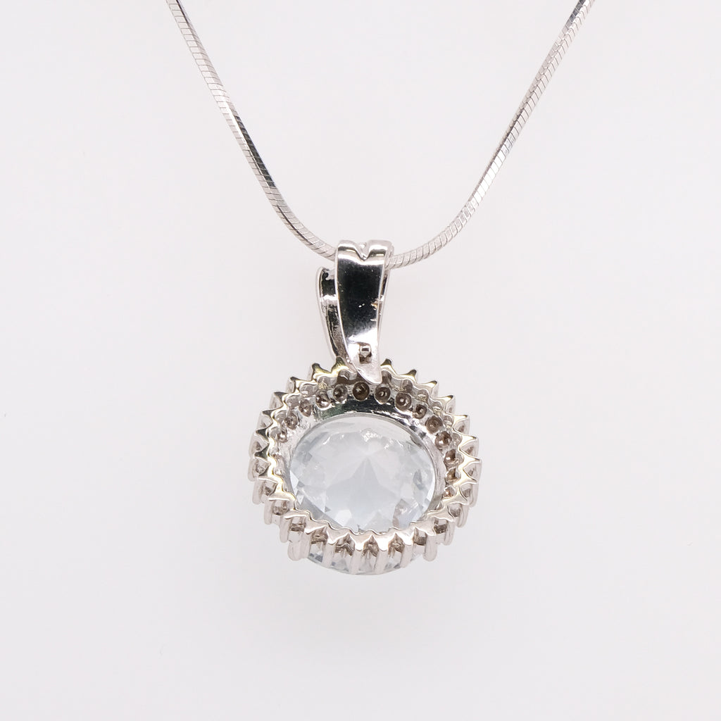 14k Blue Topaz Pendant