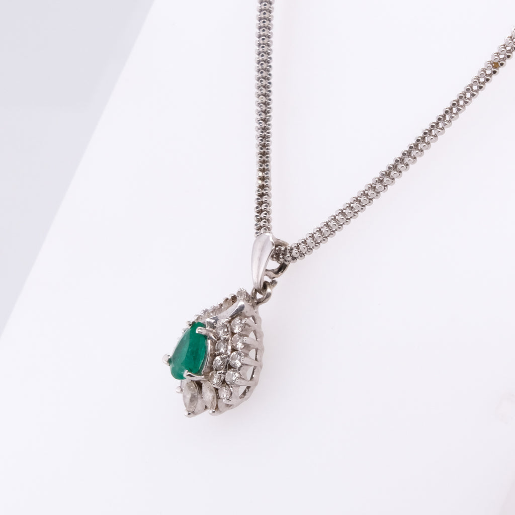 18k Emerald & Diamond Necklace