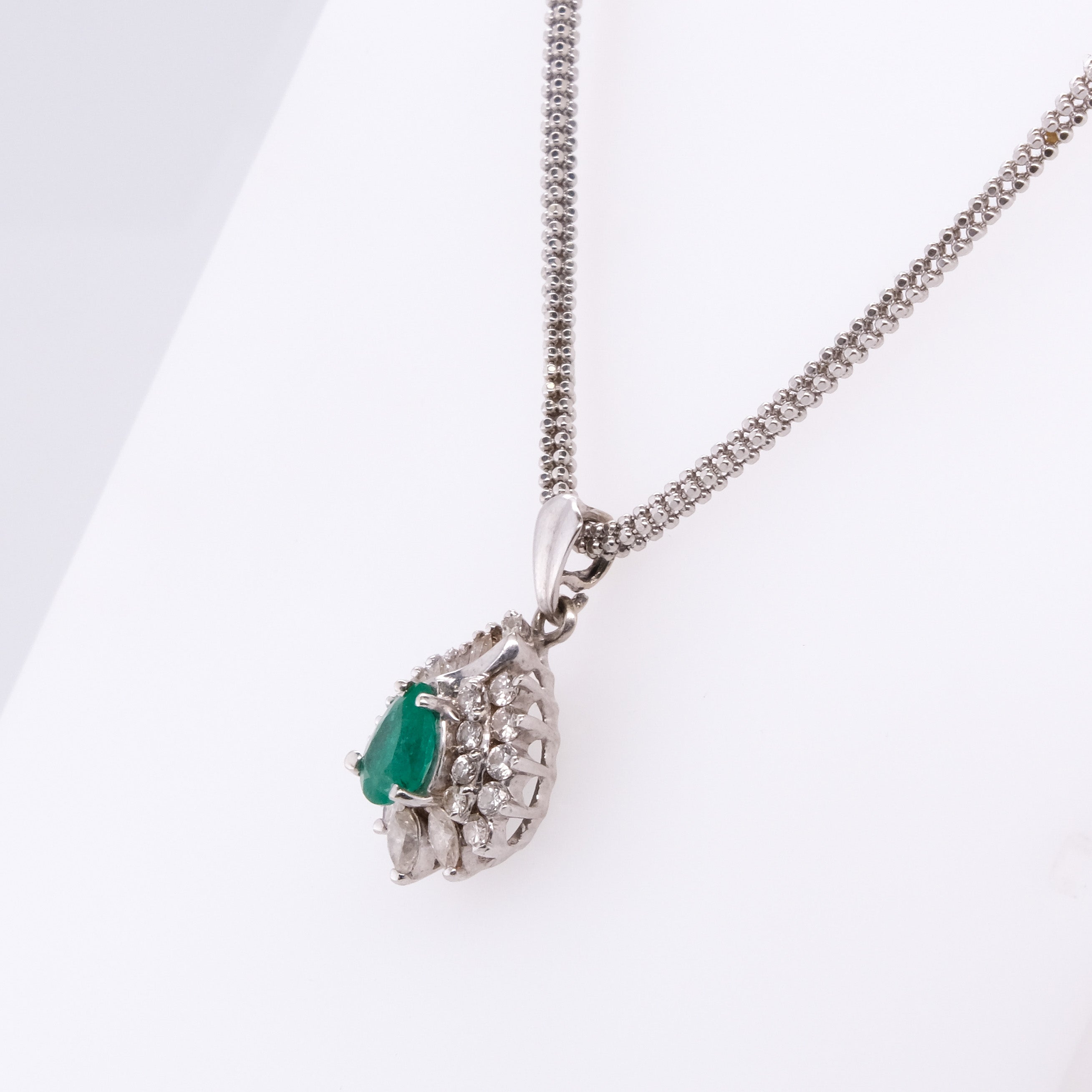 18k Emerald & Diamond Necklace