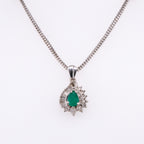 18k Emerald & Diamond Necklace