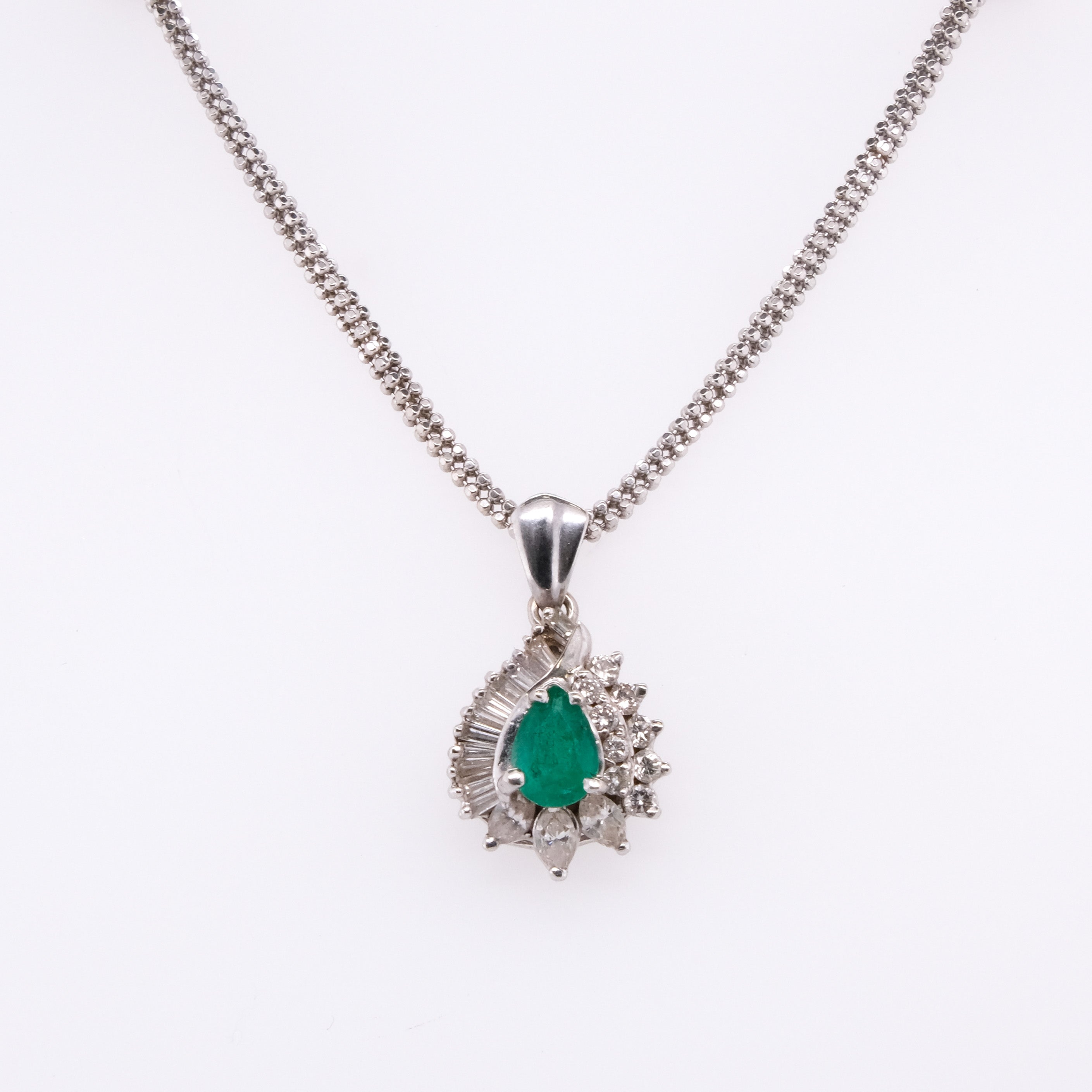 18k Emerald & Diamond Necklace