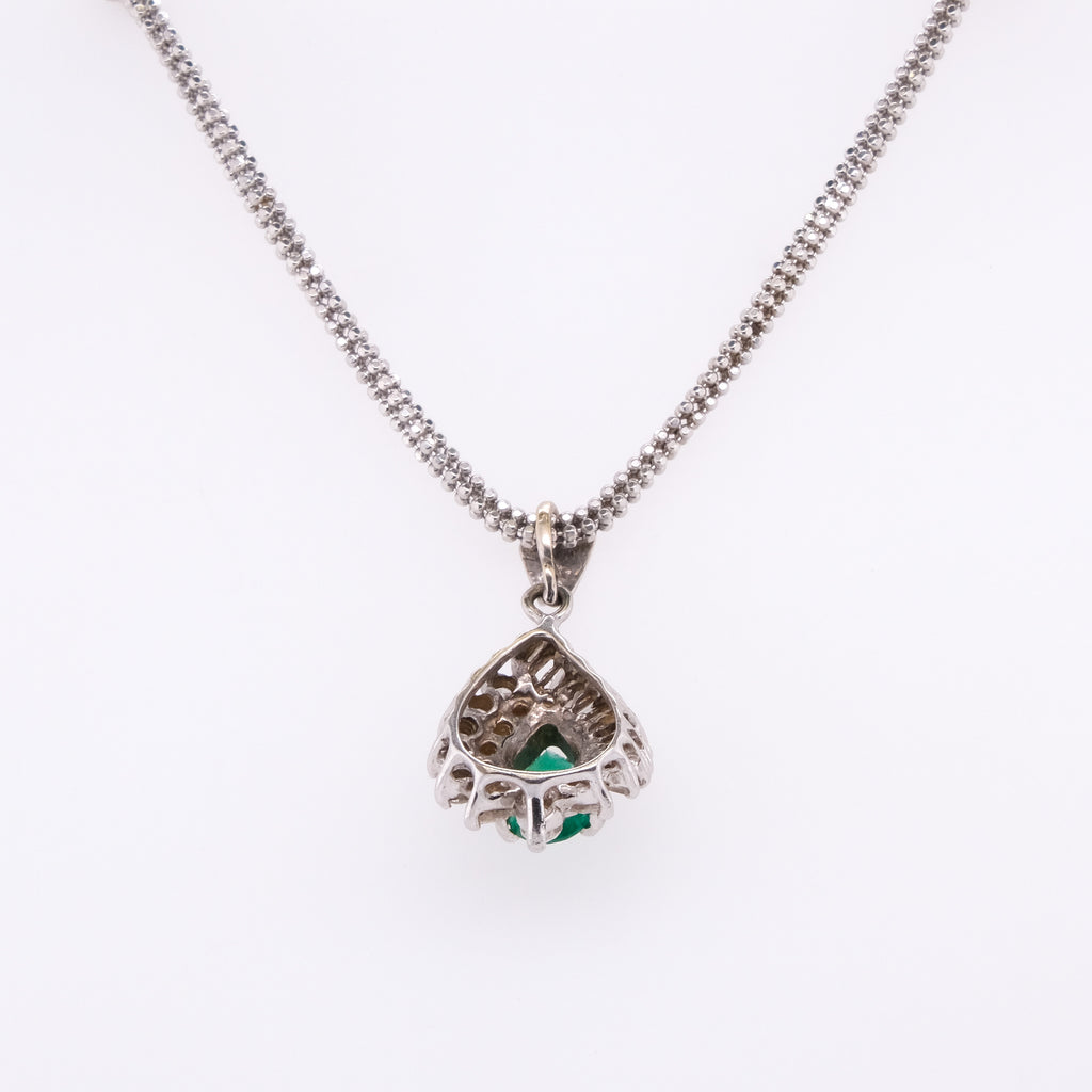18k Emerald & Diamond Necklace