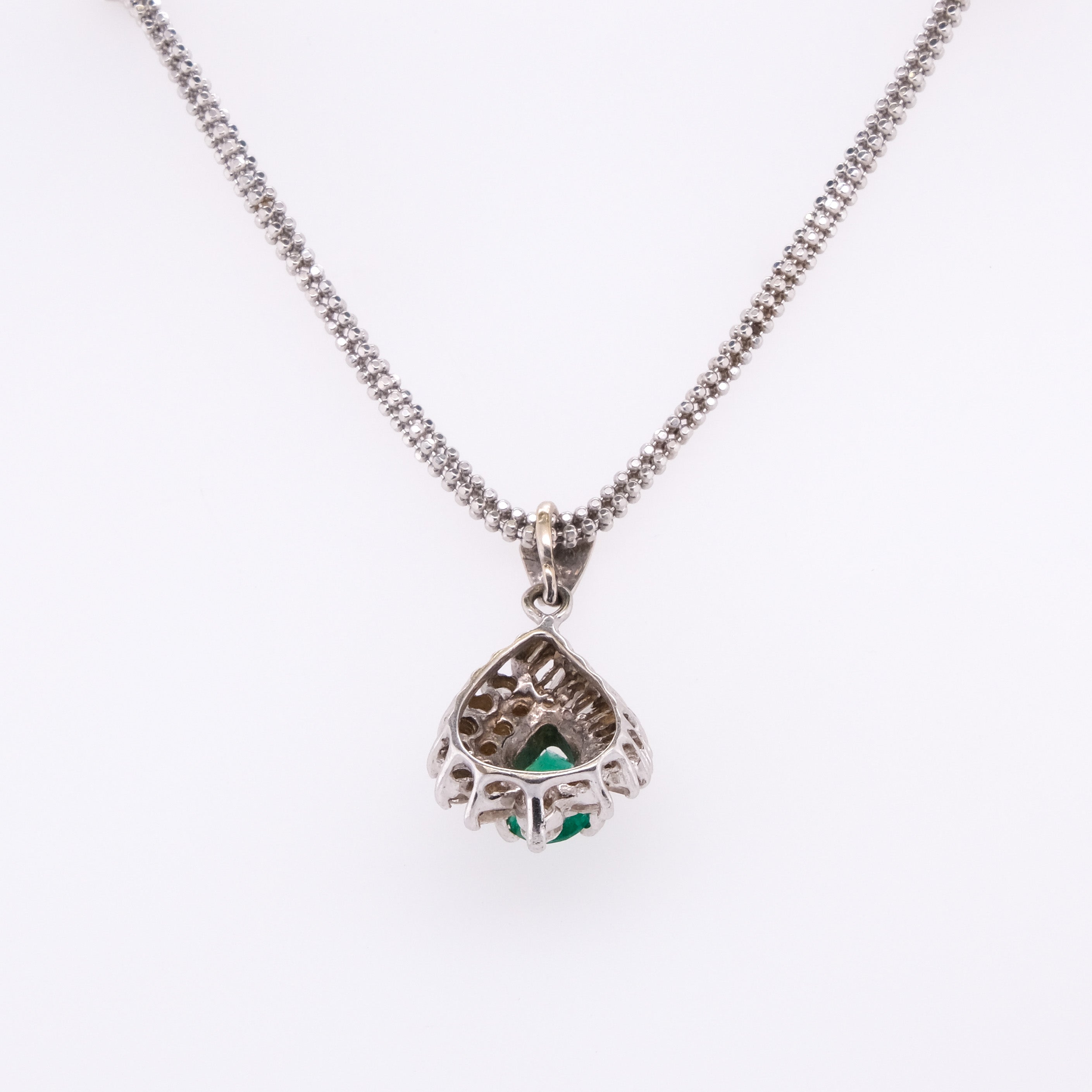 18k Emerald & Diamond Necklace