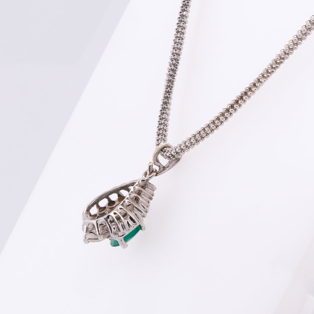 18k Emerald & Diamond Necklace