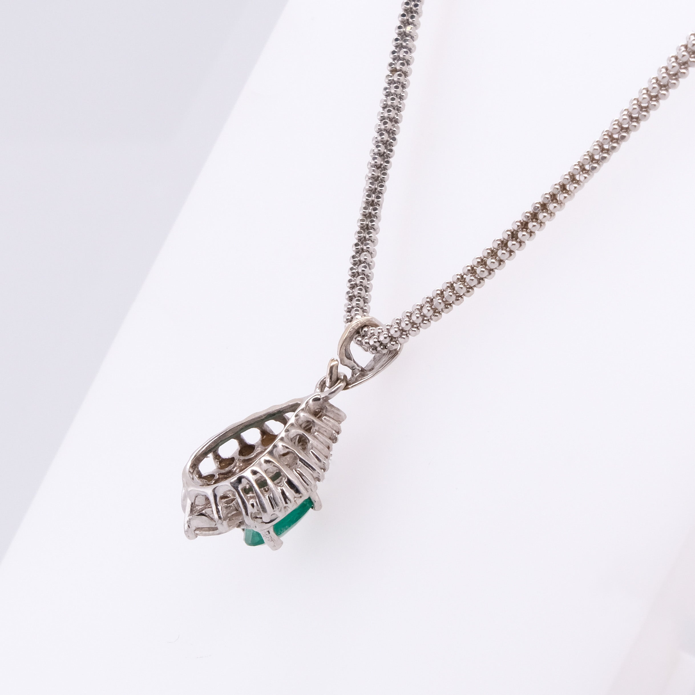 18k Emerald & Diamond Necklace