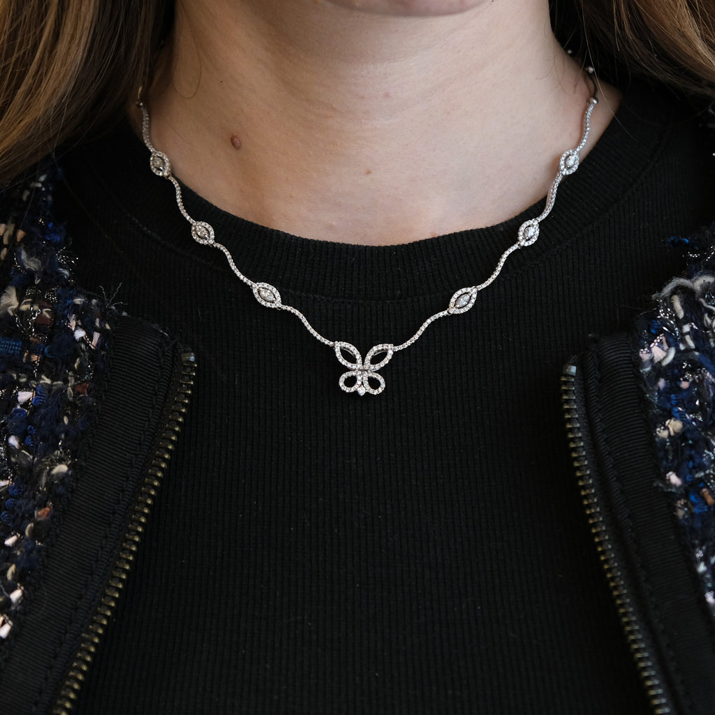 18k Diamond Butterfly Necklace