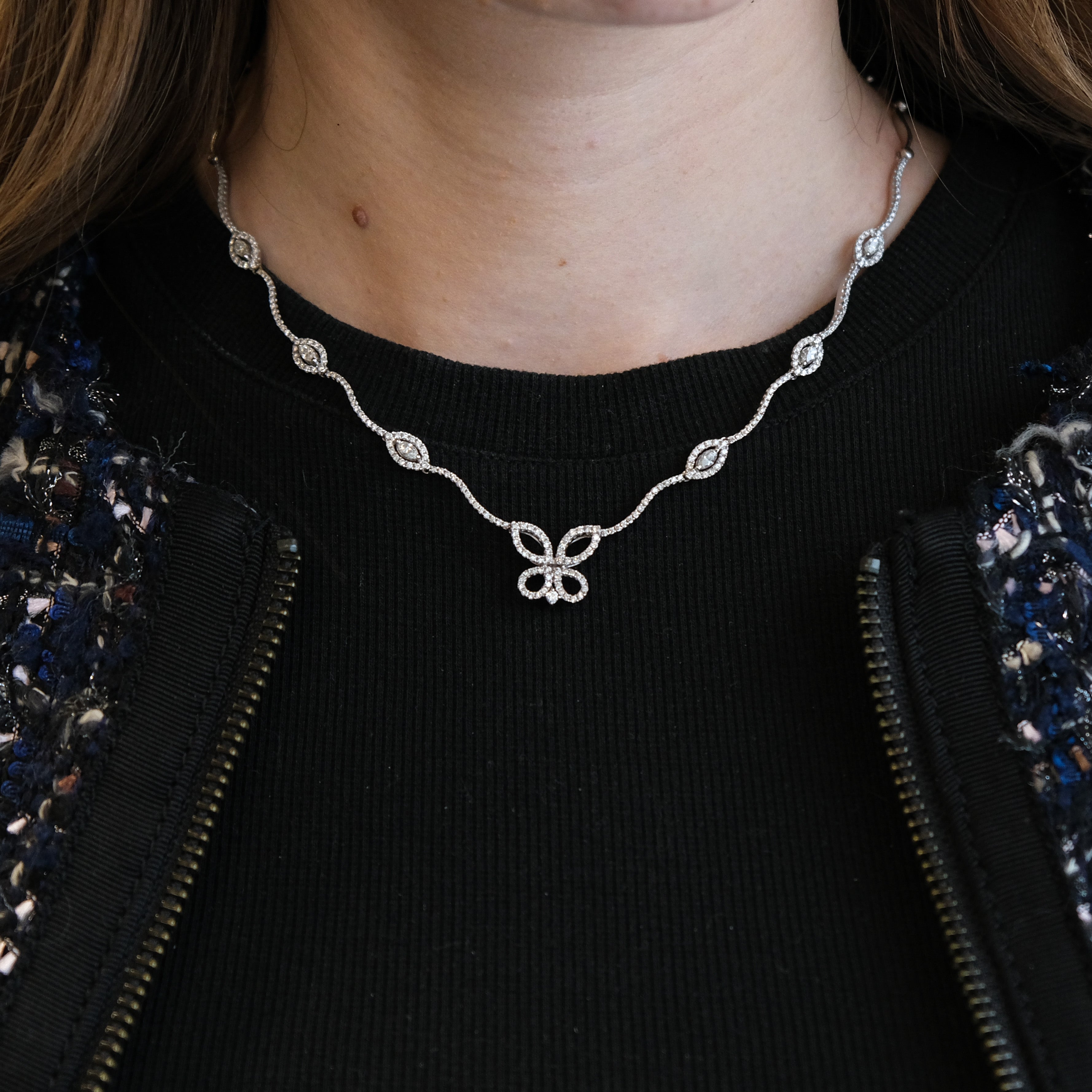 18k Diamond Butterfly Necklace