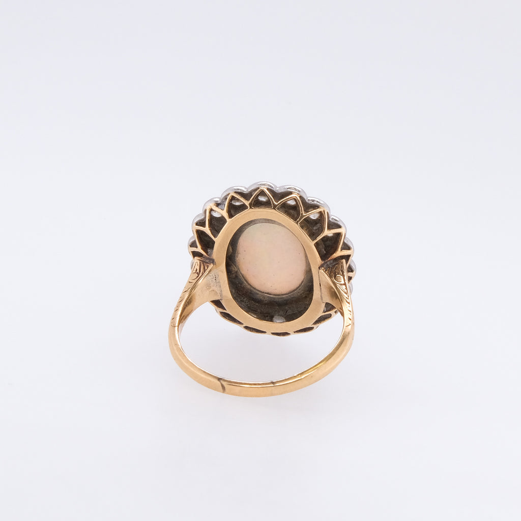 14k Opal & Diamond Cocktail Ring