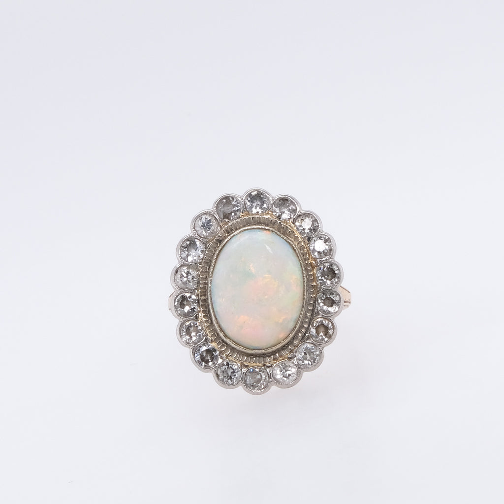 14k Opal & Diamond Cocktail Ring