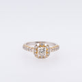 18k Princess Cut Natural Diamond Ring