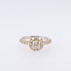 18k Princess Cut Natural Diamond Ring