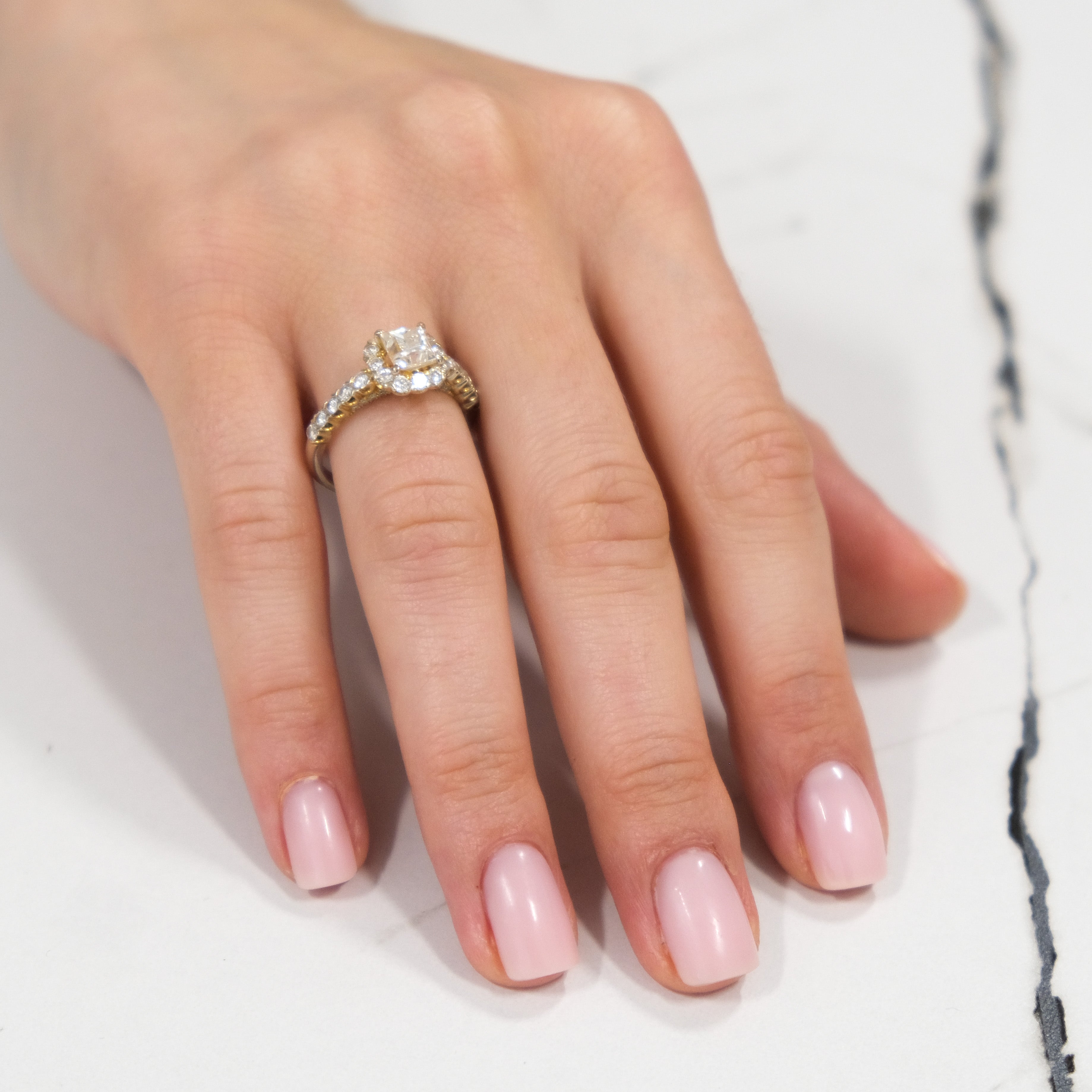 18k Princess Cut Natural Diamond Ring