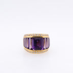 18k Amethyst & Diamond Ring