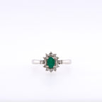 14k Emerald & Diamond Ring