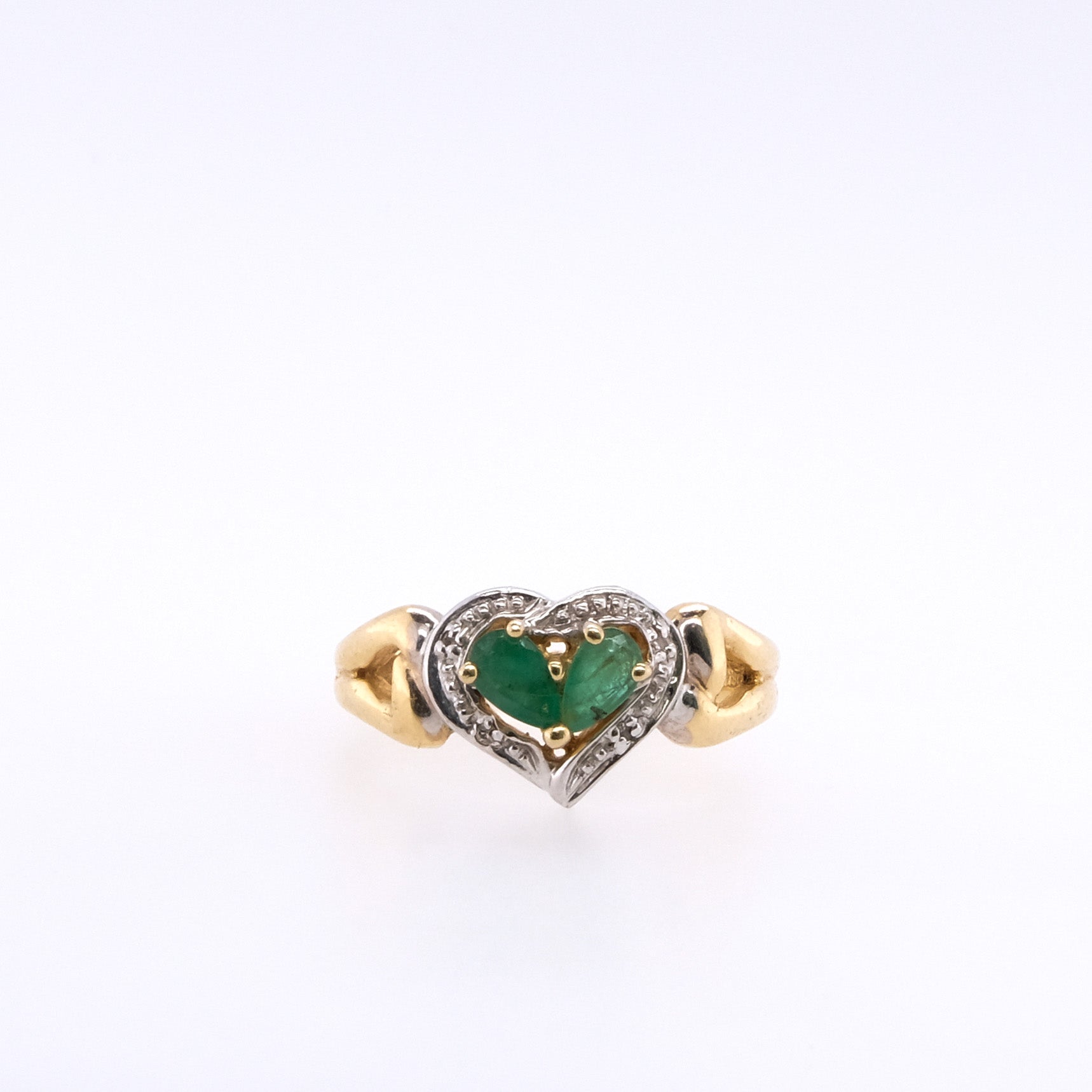 14k Emerald & Diamond Ring