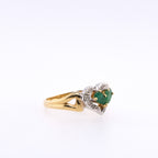 14k Emerald & Diamond Ring