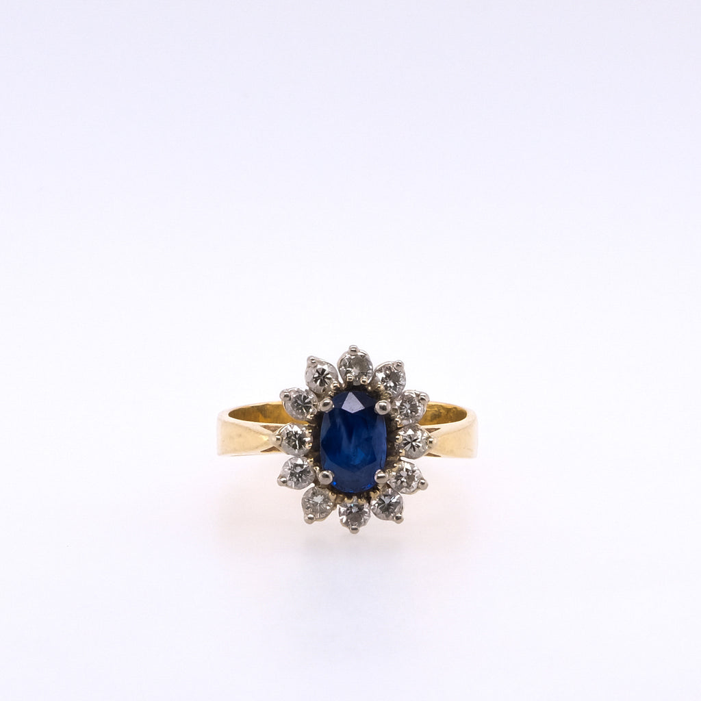18k Sapphire & Diamond Ring