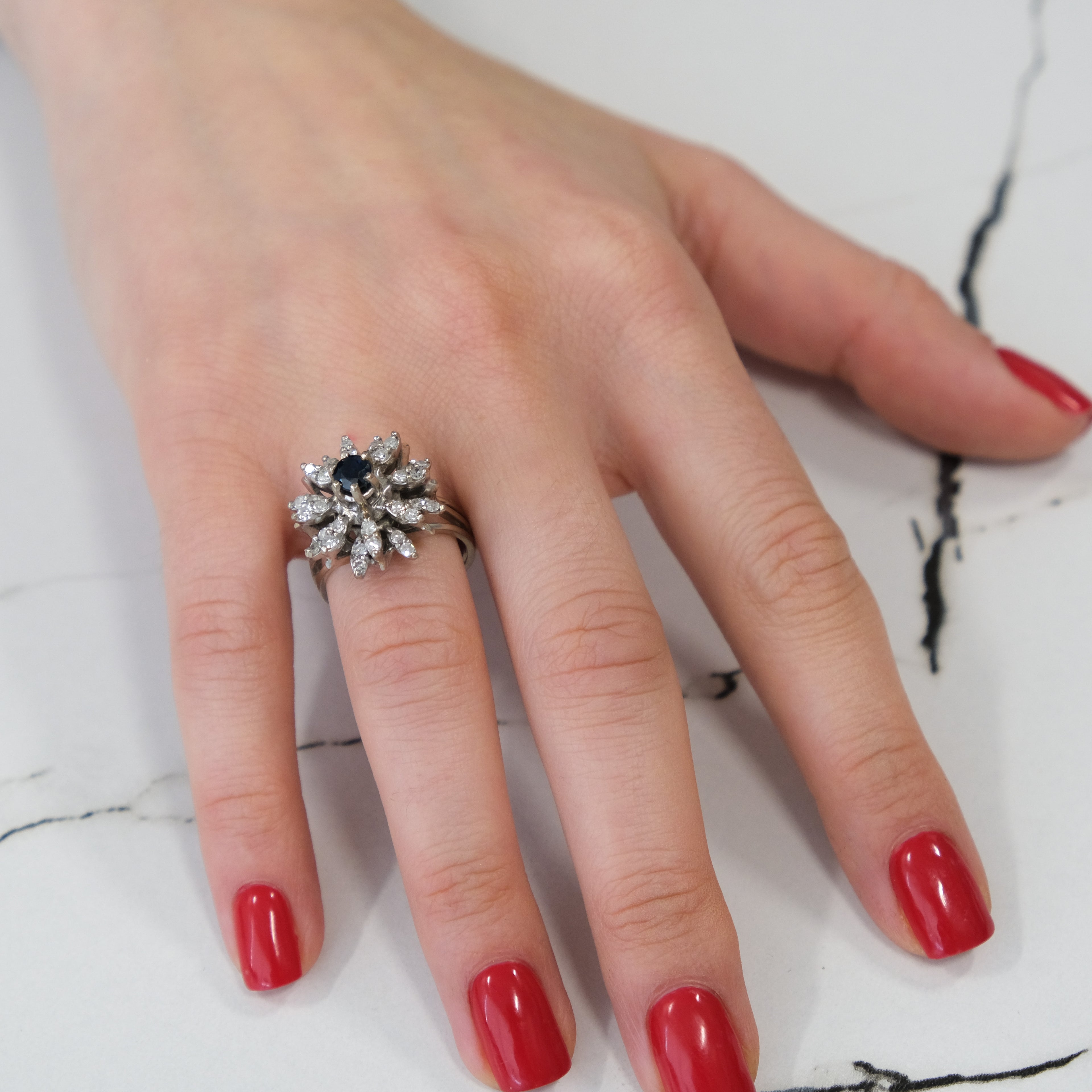 14k Sapphire & Diamond Ring