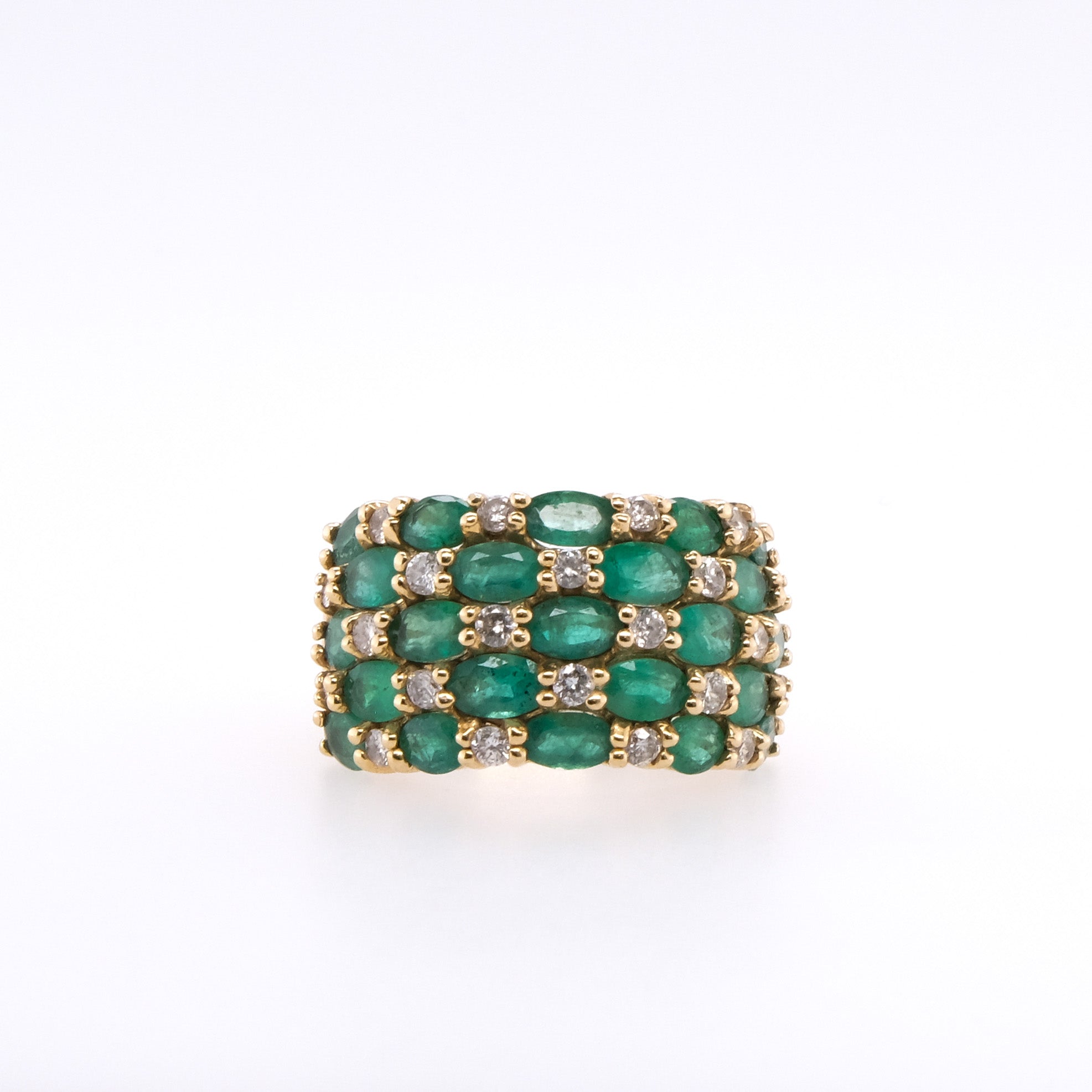 14k Emerald & Diamond Ring