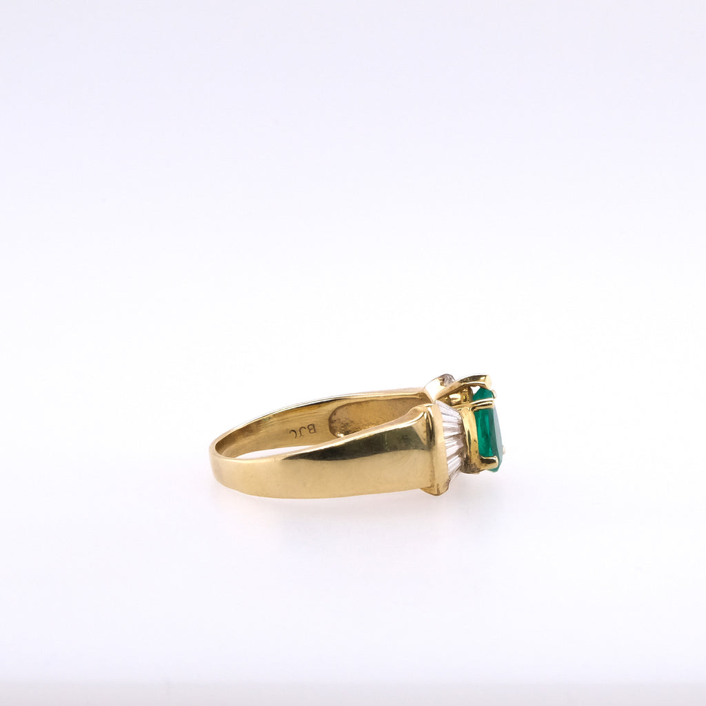 14k Emerald & Diamond Ring