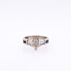 14k Marquise & Emerald Natural Diamond Ring