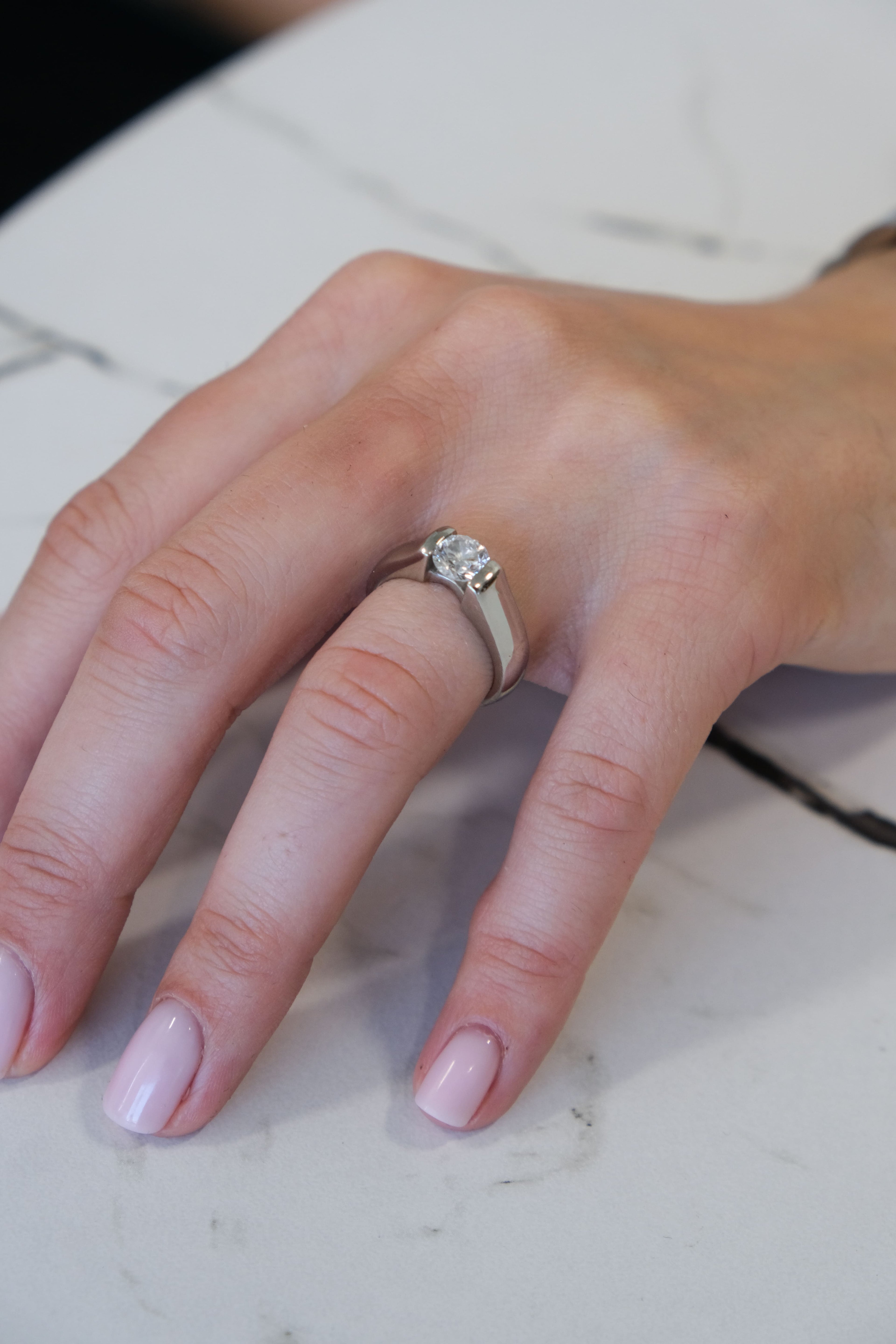 Platinum Natural Diamond Ring