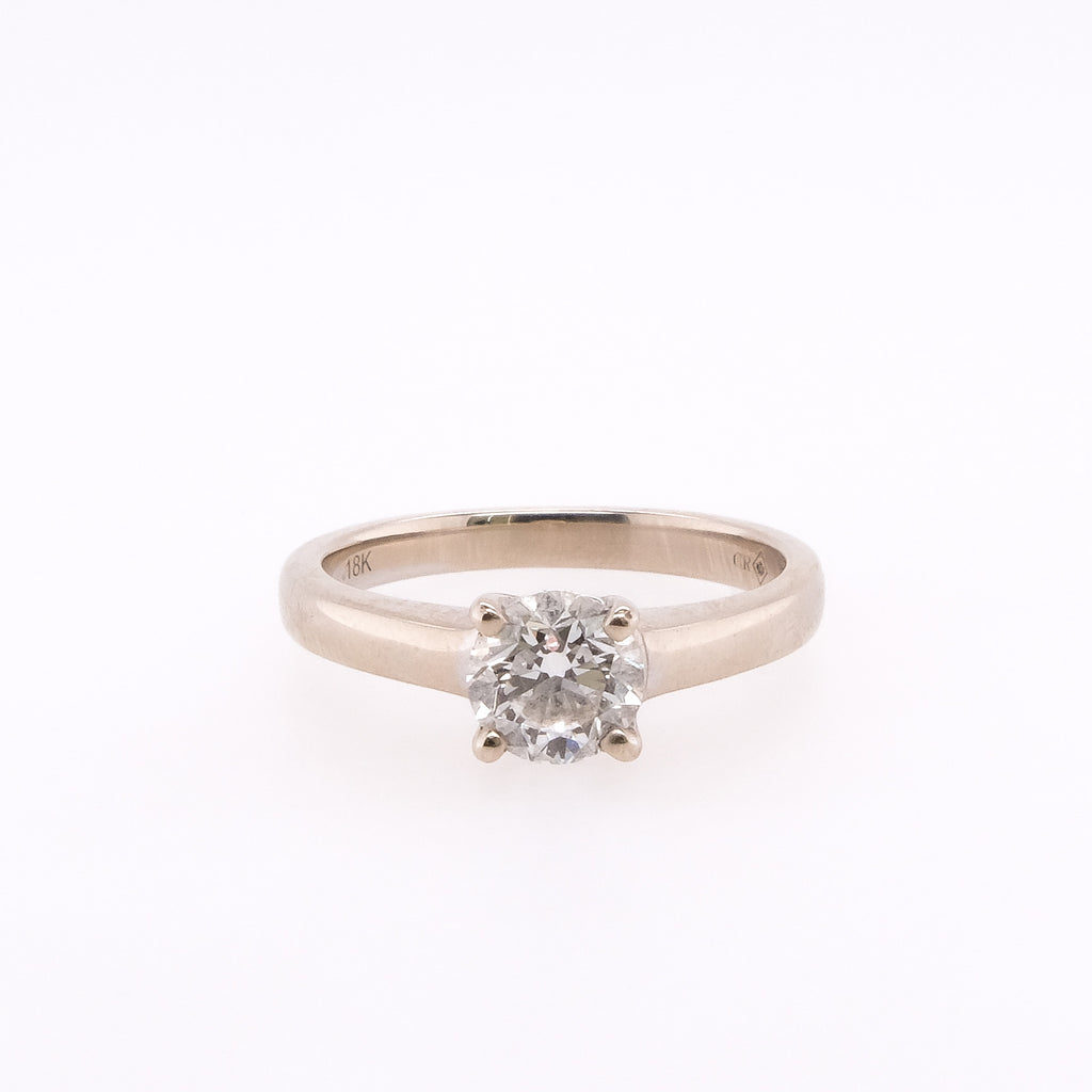 18k Natural Round Diamond Ring